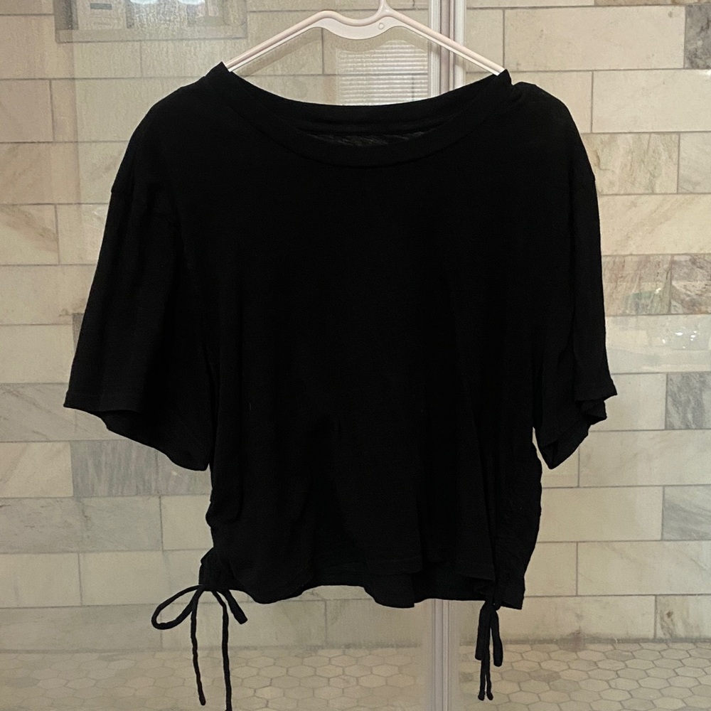 Black Women's crop Top with Side Ties